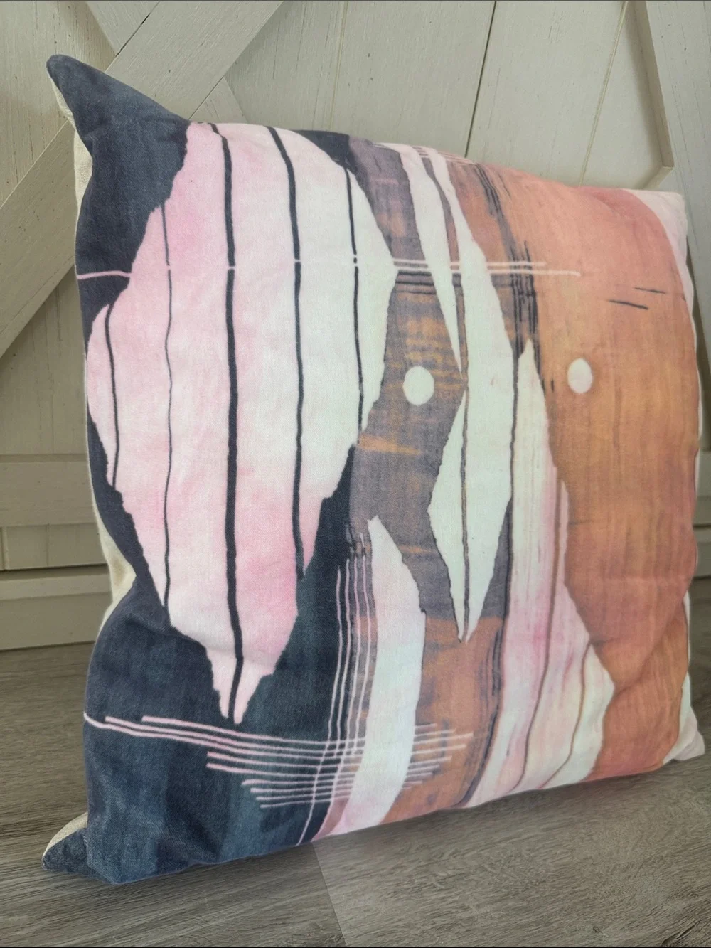 West Elm Watercolor Fragments Brocade Abstract 18x18 Pillow Insert Cotton Linen